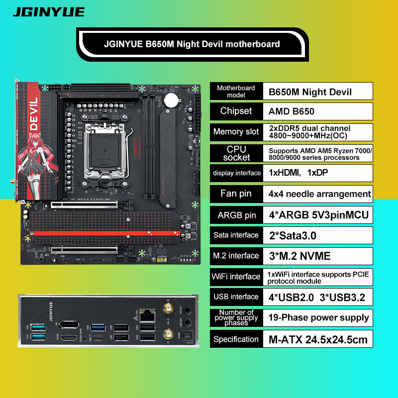 JGINYUE B650M NIGHT DEVIL Masa - X870E Atx Motherboard incelemesi ve fiyatı